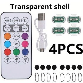 Resim Motion003 4 Adet Mini Led Bisiklet Motosiklet Farı Usb Şarjlı Uzun Ömürlü Kompakt Tasarım 