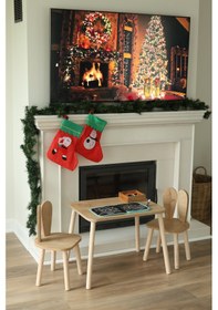 Resim The Kids 1 Masa + 2 Sandalye (Çocuklar için Yaz-Sil Montessori Aktivite ve Etkinlik Masa Sandalye Takımı) 