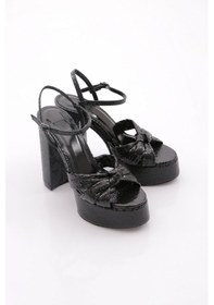 Resim Dgn 44 Kadin Platform Topuklu Ayakkabi Siyah 