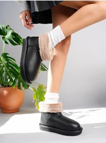 Resim Kadın Su Geçirmez İçi Tamamen Kürklü Eva Bot Siyah 