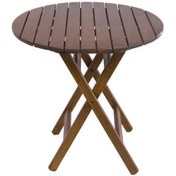 Resim Bahçecimobilya Buzludja Ahşap Bahçe Masası - Buzludja Masa 60'Lık Koyu kahverengi 