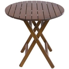 Resim Bahçecimobilya Buzludja Ahşap Bahçe Masası - Buzludja Masa 60'Lık Koyu kahverengi 