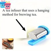 Resim Asılı fincan tasarımlı çay demleme filtresi, çay yaprağı filtresi ve fincanın yanına asılan çay ayırıcı içeren çay demleme aleti, Çay Demleme,Yaprak Çay,Şık Tasarım,Kompakt Demleme Aparatı,Paslanmaz Malzeme,Çay Severler 
