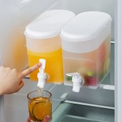Resim 1 Adet Büyük Kapasiteli Plastik İçecek Dağıtıcı Musluklu - Buzdolabı Saklama için Dayanıklı Soğuk Çaydanlık, Şeffaf Tasarım & Kolay Döküm Ağzı, Limonata, Buzlu Çay, Ev Yapımı İçecekler için İdeal - Mutfak & Yemek Esansiyelleri, Sağlam Tutma Sapı Özellikli, Buzdolabına Uygun İçecek Dağıtıcı 