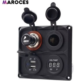 Resim Çakmaklık Çakmak Usb Şarj Söketi 1a 2.1a Şarj Cihazı Dijital Voltmetre 12v 24v 