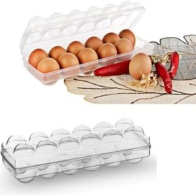 Resim Aesco 12 Li Şeffaf Kapaklı Kilitli Yumurta Saklama Kabı Kutusu Aparatı 
