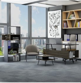 Resim Lagomood İrony İnfy Ofis Takımı Antrasit Ceviz 