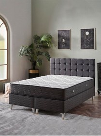 Resim Beehanem Bengü Çift Kişilik 150x200 3lü Set Yatak Baza Başlık Gri 150 X 200 