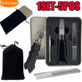 Resim 1 Takım/5 Parça Tırnak Makası Seti, Yeni Eğimli Uçlu Tırnak Makasları, Kalın Tırnaklar ve Törpüleme için Tırnak Kesme Aletleri 