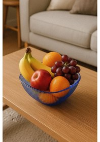 Resim Barok Orta Boy Kare Kase & Sunum Kasesi - 1,5 Lt Açık Mavi 