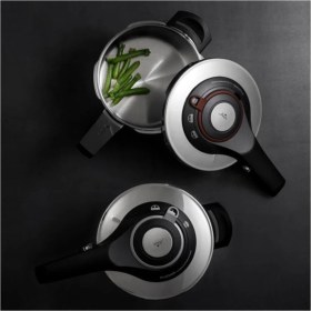 Resim Jumbo Procook Siyah Açık Gri Paslanmaz Çelik 6 Lt Düdüklü Tencere 