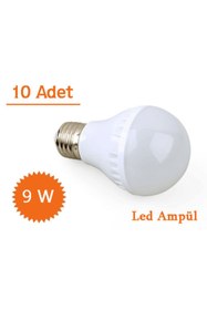 Resim FırsatVar Ev Tipi 9W Tasarruflu Led Lamba Ampul 10 Adet Beyaz Işık Aydınlatma 