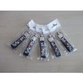 Resim Tofaşk Elastik Maskot Anahtarlık Beyaz - Kırmızı - Siyah 