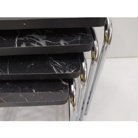 Resim Zigon Sehpa 4'Lü Metal Model Transmisyon Nikelaj Ayak Siyaj Merme 