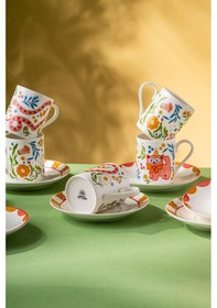 Resim Emsan Cheerful 6'lı Kahve Fincan Takımı 100 Ml Renkli 