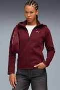 Resim EVOSTRIPE Full-Zip Hoodie Bordo Kadın Fermuarlı Sweatshirt Puma