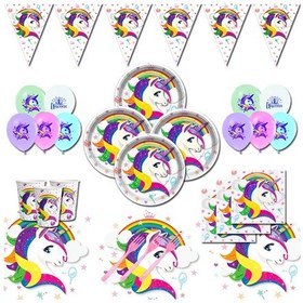 Resim Unicorn Ünicorn Doğum Günü Parti Mlzmlr Süsleri Seti 40 Kişilik 