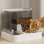 Resim 2'si 1 Arada Kedi Yemek Kabı ve Su Sebili - Sızdırmaz, Otomatik Evcil Hayvan Kase Seti 