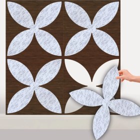 Resim Kendinden Yapışkanlı Pvc Yer Duvar Döşeme Parke Mermer Teak 40X40 cm 0,64 M²/4 Adet 