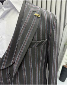 Resim Avni Ceylan Erkek Çizgili Yelekli Tek Düğme Blazer Ceket 