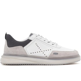 Resim Derimod Erkek Beyaz Bağcıklı Deri Sneaker 25SFD640714 