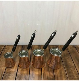 Resim Paşa İşlemeli Bakır Cezve Takımı 