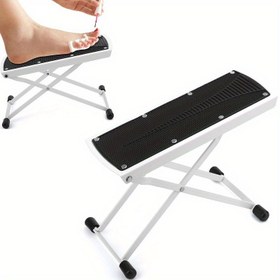 Resim Ayakta Ayarlanabilir Kaymaz Pedikür Ayak Dinlenme - 6 Yükseklik Ayarı, Sağlam Manikür ve Pedikür Taburesi Siyah Dokulu Yüzeyli ve Evde Spa Tedavileri için Ayarlanabilir Ayaklar 