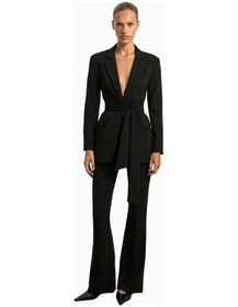 Resim United Colors Of Benetton Because Of Alice Classic Blazer With Belt Klasik Blazer Kadın Ceket Siyah 
