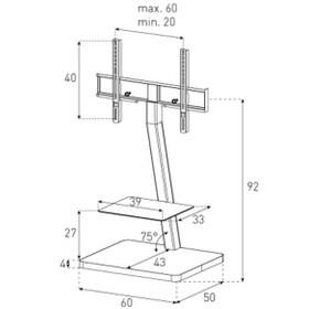 Resim Sonorous Pl 2710 Blk-Hblk 40''- 65 '' Tv LED & LCD Televizyon Monitör Sunum Sehpası ( Full Siyah ) 