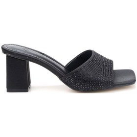 Resim Pisagor Ps-33580 Kadın Topuklu Taşlı Terlik Siyah 