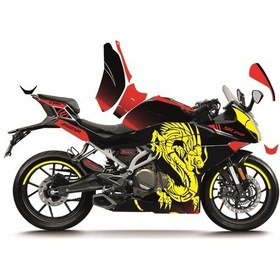 Resim Cfmoto 250sr Sarı Kırmızı Dragon Model Parçalı Motosıklet Kaplama Stıcker Etıket Modelı 