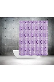 Resim Zethome Banyo Perdesi 1x180x200 Tek Kanat Duş Perdesi Halka Hediyeli Duşakabin Perdesi 5033 Lila 