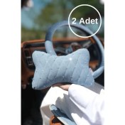 Resim Taş Işlemeli Jean Boyun Yastığı 2 Adet 