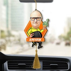 Resim Kişiye Özel Diyet Yapan Erkek Karikatürlü Araba Süsü 