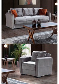 Resim Torino Çekyatlı Koltuk Takımı 3 1 Gri 