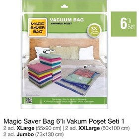 Resim Magic Saver Bag 6'Lı Saklama Vakumlu Poşet Seti 1 