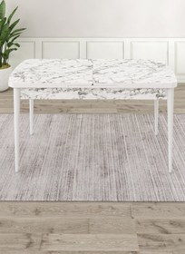Resim Canisa Concept Ram Serisi 80x132 Beyaz Mermer Desen Mutfak Masası 