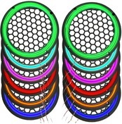 Resim Ledli Hoparlör Kapak 20cm 2adet 12v Pk-5051, Kırmızı 