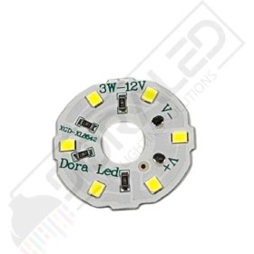 Resim Dora Led 12Volt 3Watt Smd 2835 Ledli Led Modül Beyaz 10mm Delik Çaplı 12V 3W Avize Ledi 30mm(3 Adet) 
