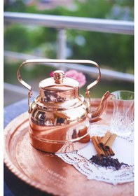 Resim Bakır Demlik Modern Model Bakır Renk Parlak Bakır 