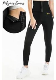 Resim Termal Polimera Sauna Tertletme Taytı Tayt Agraflı Tayt Siyah 