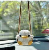 Resim Maoyaya El Örgüsü Sallanan Ördek Ayna, Şık Dekoratif Süs 