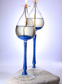 Resim Narçiçeği Takı ve Hediyelik Eşya El Yapımı Üfleme Cam Özel Tasarım Ikili Kandil Seti 