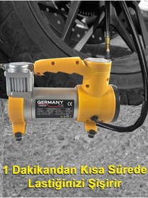 Resim Germany Style 12 V Araba Oto Araç Lastik Şişirme Pompası 160 Psi Metal Gövde Kompresör 