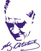 Resim AsyaReklam Atatürk İmza Slüet Sticker (25x20cm) 