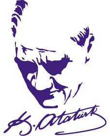 Resim AsyaReklam Atatürk İmza Slüet Sticker (25x20cm) 