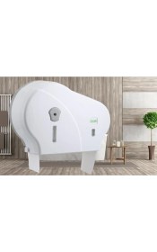 Resim Vialli Dmj1 Double Mini Jumbo Tuvalet Kağıdı Dispenseri No-Stop- Beyaz 