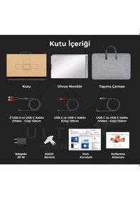 Resim Ultrax 15.6" İkili Taşınabilir Monitör Çoklu Ekran Fhd Notebook Monitör 