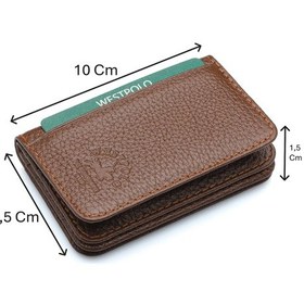 Resim Westpolo Hakiki Deri Bol Kart Bölmeli Unisex Kartlık - Taba Taba 