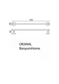 Resim Çelik Banyo Paslanmaz Pirinç Flora 60 Cm Uzun Havluluk Altın Gold Gold 